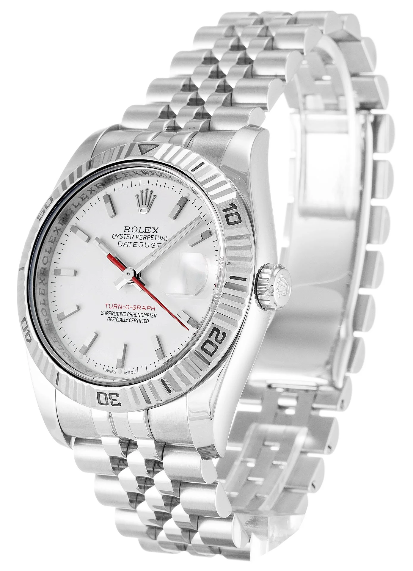 Rolex Datejust Turn-O-Graph 36mm White Dial 116264-2