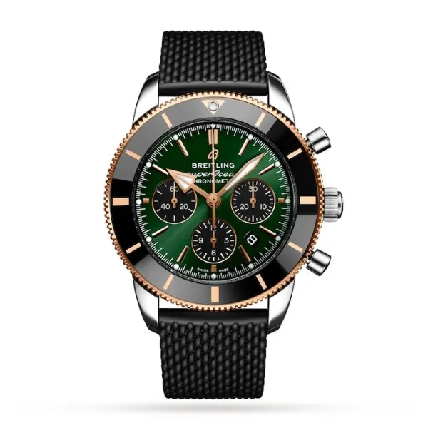 Breitling Superocean Men Automatic Green Rubber Watch UB01622A1L1S1