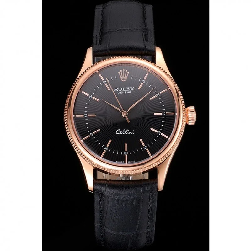 Superclone Rolex Cellini 38mm Black Dial REP016815