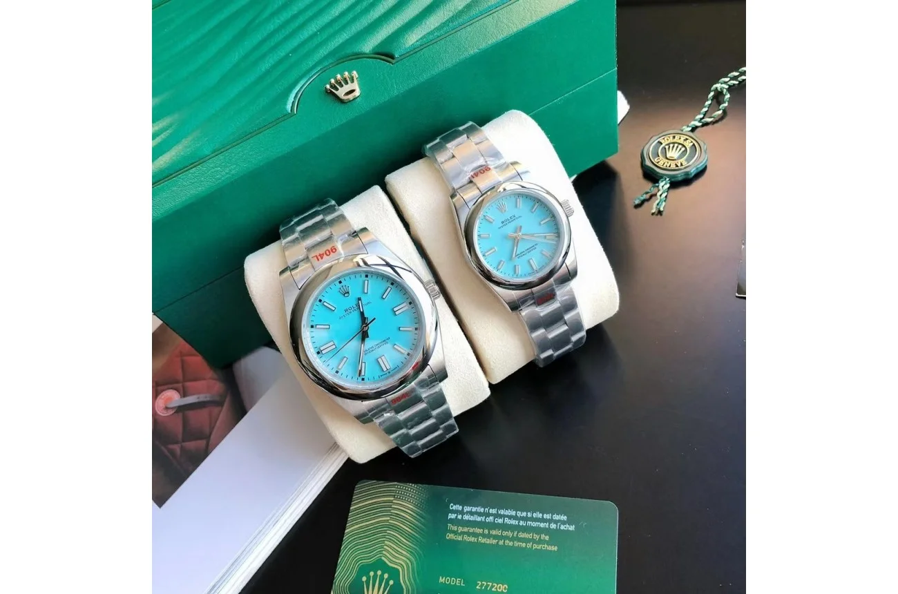 Couple Watches Rolex Oyster Perpetual 31/41mm SS/SS Tiffany Blue/Stk