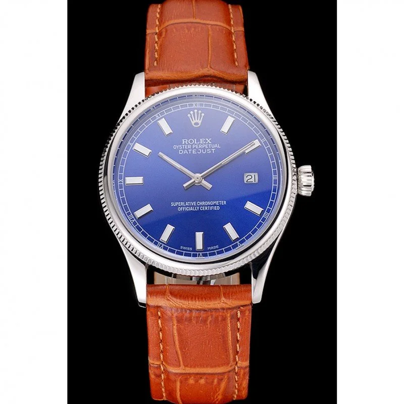 Superclone Rolex Datejust 38mm Blue Dial REP016817
