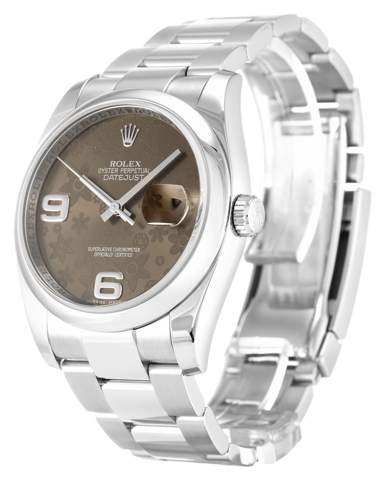 Rolex Datejust 36mm Brown Floral Dial 116200