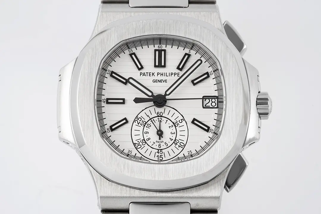 Patek Philippe Silver Nautilus Chronograph Watch