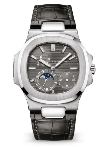 Patek Philippe Nautilus Moon Phase White Gold Watch 5712G-001