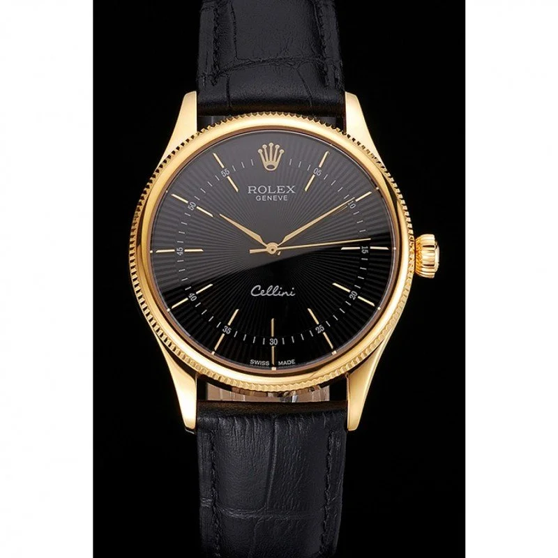Superclone Rolex Cellini 38mm Black Dial REP016803